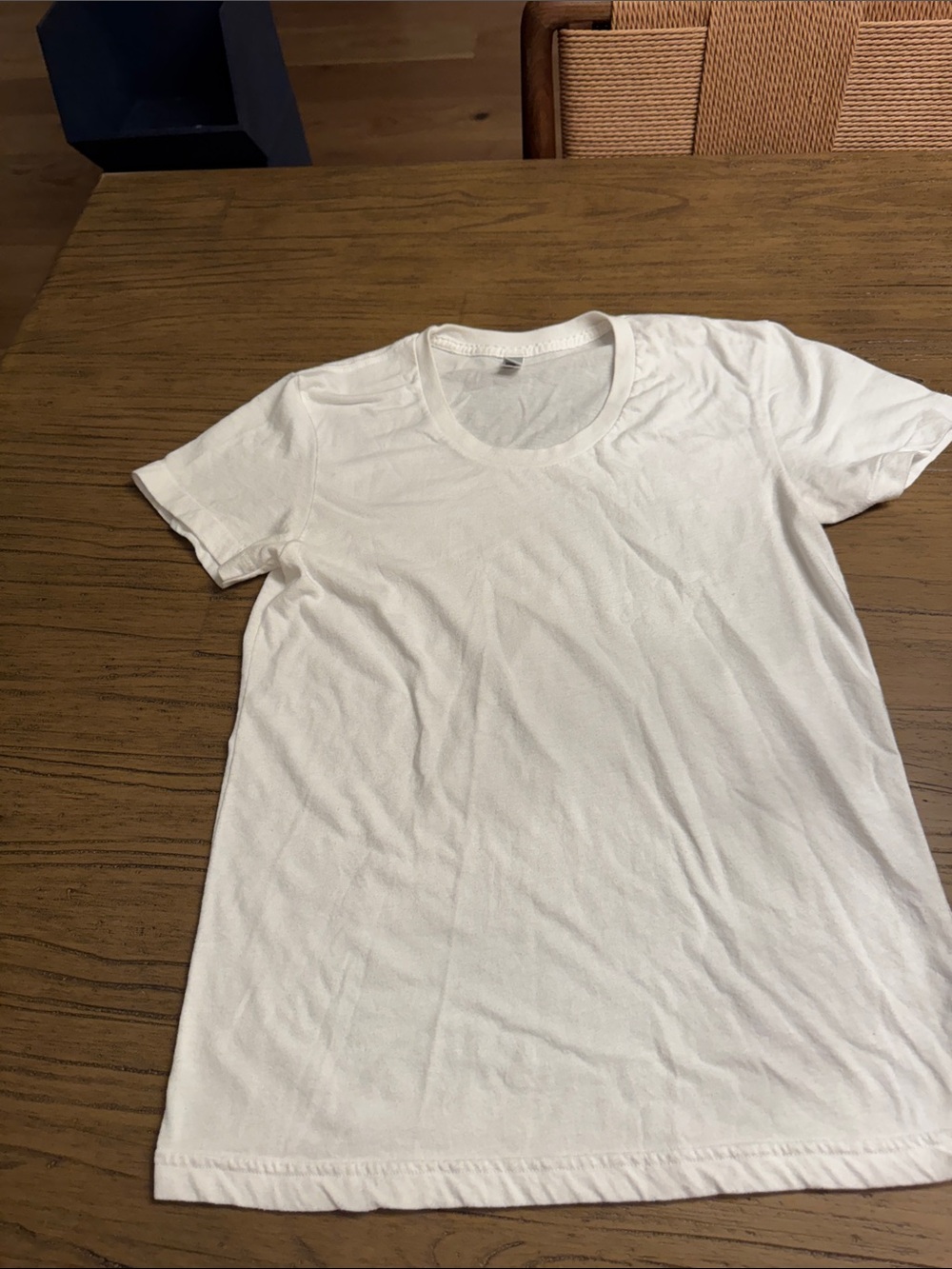 American Apparel White Short Sleeve Crew Neck Tee